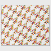 Santa, Rudolph, Snowman und Elf Geschenkpapier (Flach)