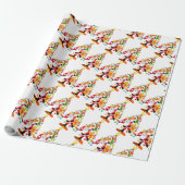 Santa, Rudolph, Snowman und Elf Geschenkpapier (Ungerollt)
