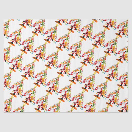 Santa, Rudolph, Snowman und Elf Seidenpapier (Vorderseite)