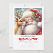 Santa Rudolph Traditional Christmas Party Invite Einladung (Vorderseite)