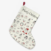 Santa rudolph und weitere Muster Großer Weihnachtsstrumpf (Vorderansicht (hängend))