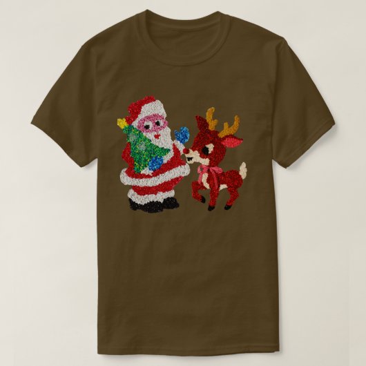 Santa Rudolph Vintag geschmolzener Kunststoff T-Shirt (Design vorne)