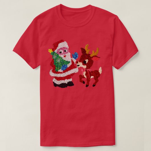 Santa Rudolph Vintag geschmolzener Kunststoff T-Shirt (Design vorne)