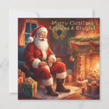 Santa Ruhige am Kamin | Oma & Grandad