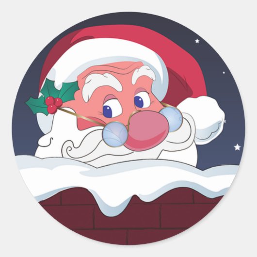 Santa Runder Aufkleber (Vorderseite)