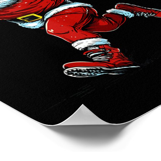 Santa Running Cross Country Xc Runner Christmas Xm Poster (Ecke)