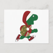 Santa Running Turtle Feiertagspostkarte (Vorderseite)