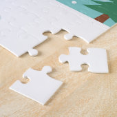 Santa Running with american flag Puzzle (Seite)