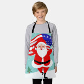 Santa Running with american flag Schürze (Getragen)