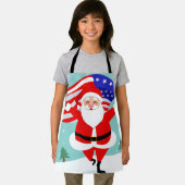 Santa Running with american flag Schürze (Insitu)