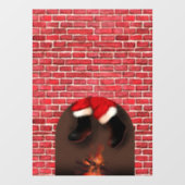 Santa runter den Kamin Fensteraufkleber (Blatt)