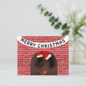 Santa runter den Kamin Postkarte (Stehend Vorderseite)