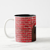 Santa runter den Kamin Zweifarbige Tasse (Links)