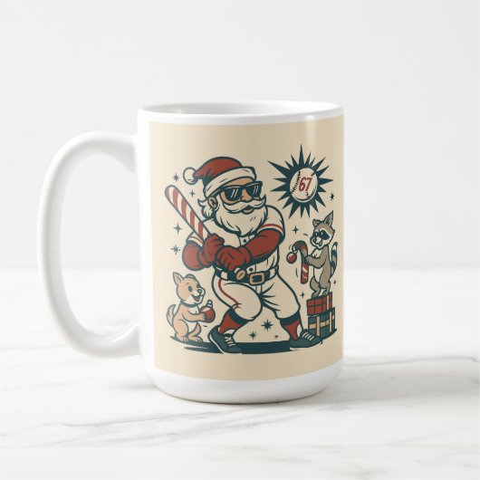 Santa’s 67 Weihnachts-Baseball-Meme Kaffeetasse (Links)