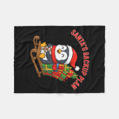 Santa’s Backup Plan Cute Penguin Christmas Design Fleecedecke (Vorderseite (Horizontal))