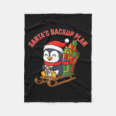 Santa’s Backup Plan Cute Penguin Christmas Design Fleecedecke (Vorderseite)