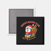 Santa’s Backup Plan Cute Penguin Christmas Design Magnet (Vorderseite/Rückseite)
