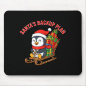 Santa’s Backup Plan Cute Penguin Christmas Design Mousepad (Vorne)