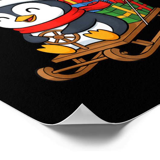 Santa’s Backup Plan Cute Penguin Christmas Design Poster (Ecke)