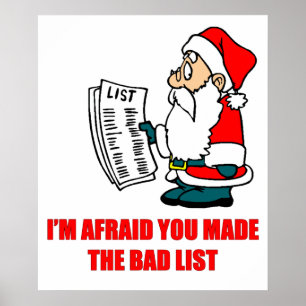 Santa’s bad list poster