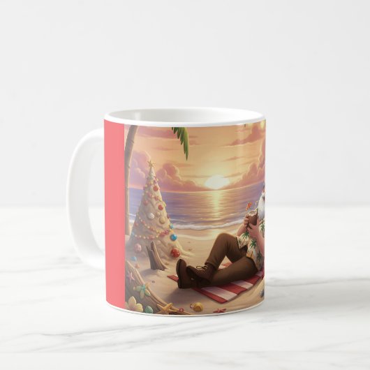 Santa’s Chill Vibes – Christmas on the Beach Kaffeetasse (Vorderseite Links)