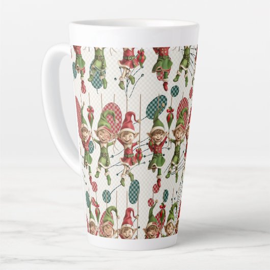 Santa’s Christmas Elf Latte Mug Milchtasse (Linke Ecke)