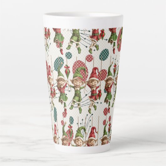 Santa’s Christmas Elf Latte Mug Milchtasse (Vorderseite)