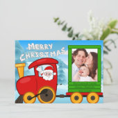 Santa’s Christmas Train Feiertagskarte (Stehend Vorderseite)
