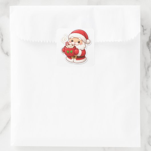 “Santa’s Coffee Break” – Cute Christmas Sticker (Tasche)