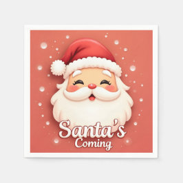 Santa’s Coming Christmas Paper Napkin Serviette