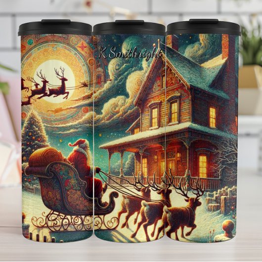 Santa’s Dreamy Holiday Voyage Thermosbecher