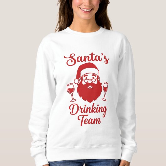 Santa’s Drinking Team Christmas Sweatshirt (Vorderseite)