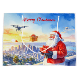 Santa’s Drone Delivery Working on Christmas  Große Geschenktüte