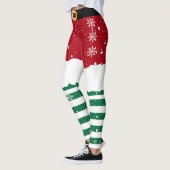 Santa’s Elf Christmas– Festive Holiday Snow Design Leggings (Links)