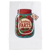 Santa’s Fart Jar Funny Christmas Mittlere Geschenktüte (Rückseite)