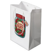 Santa’s Fart Jar Funny Christmas Mittlere Geschenktüte (Rückseite Schrägansicht)