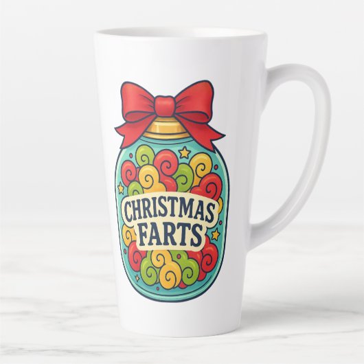 Santa’s Fart Jar Funny Festive Flatulence Milchtasse (Rechts)