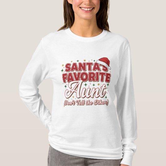 Santa’s Favorite Aunt Christmas Shirt – Funny (Vorderseite)