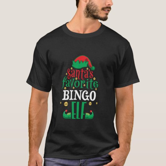 Santa s Favorite Bingo Elf Christmas Family Matchi T-Shirt (Vorderseite)