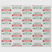 Santa’s Favorite Elf Geschenkpapier (Flach)