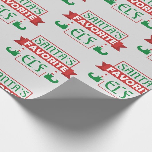 Santa’s Favorite Elf Geschenkpapier (Ecke)