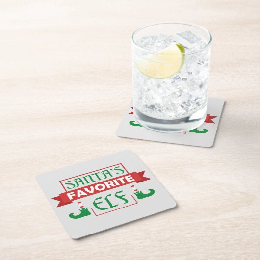 Santa’s Favorite Elf Rechteckiger Pappuntersetzer (Vor Ort)