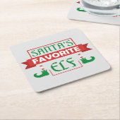 Santa’s Favorite Elf Rechteckiger Pappuntersetzer (angewinkelt)