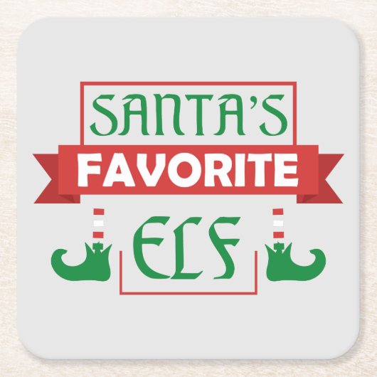 Santa’s Favorite Elf Rechteckiger Pappuntersetzer (Vorderseite)