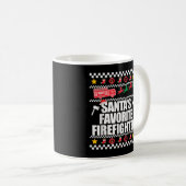 SANTA S FAVORITE FIREFIGHTER Ugly Christmas Sweet Kaffeetasse (VorderseiteRechts)