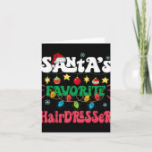 Santa S Favorite Hairdresser Santa Hat Xmas Light Karte (Vorderseite)