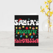 Santa S Favorite Hairdresser Santa Hat Xmas Light Karte (Gelbe Blume)