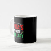 Santa S Favorite Lunch Lady Xmas Cafeteria Worker Kaffeetasse (Vorderseite Links)