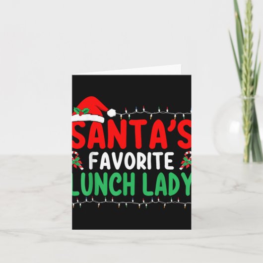 Santa S Favorite Lunch Lady Xmas Cafeteria Worker Karte (Vorderseite)