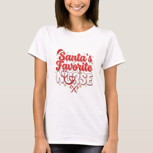 Santa’s Favorite Nurse Christmas Shirt (Vorderseite)